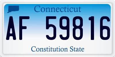 CT license plate AF59816