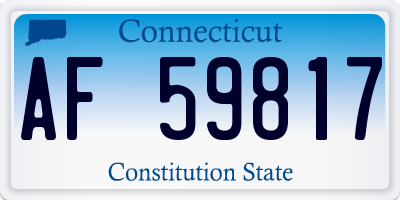 CT license plate AF59817