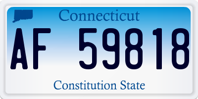CT license plate AF59818
