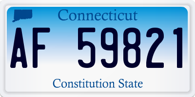 CT license plate AF59821