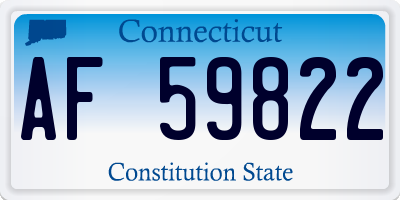 CT license plate AF59822
