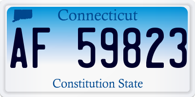 CT license plate AF59823
