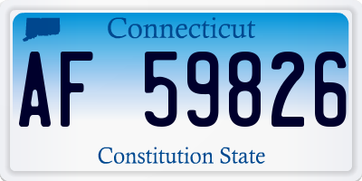 CT license plate AF59826