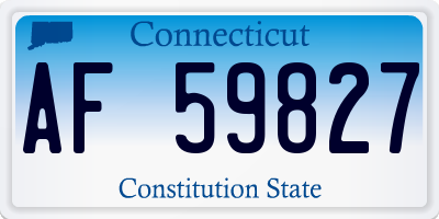 CT license plate AF59827