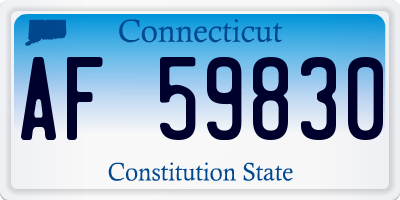 CT license plate AF59830