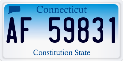 CT license plate AF59831