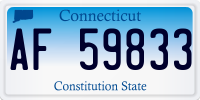 CT license plate AF59833