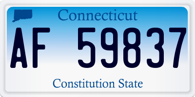 CT license plate AF59837