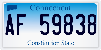 CT license plate AF59838