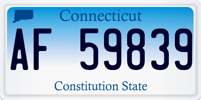 CT license plate AF59839