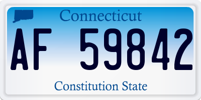 CT license plate AF59842