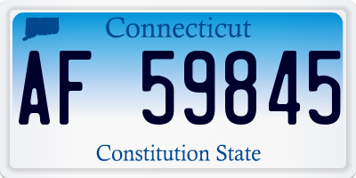 CT license plate AF59845