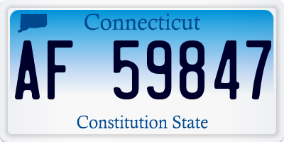 CT license plate AF59847