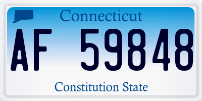 CT license plate AF59848