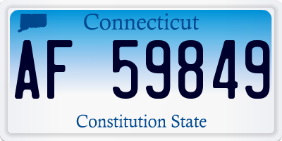 CT license plate AF59849