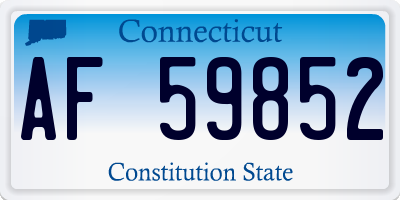 CT license plate AF59852
