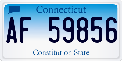 CT license plate AF59856