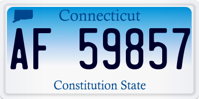 CT license plate AF59857