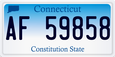 CT license plate AF59858