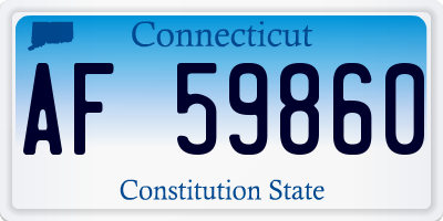 CT license plate AF59860