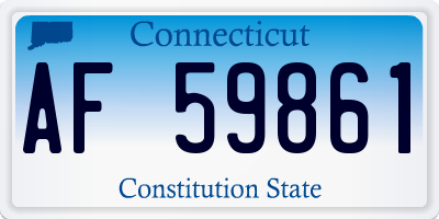 CT license plate AF59861