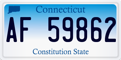 CT license plate AF59862