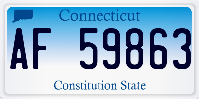 CT license plate AF59863