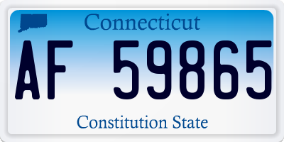 CT license plate AF59865