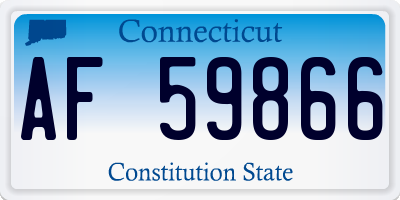 CT license plate AF59866
