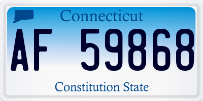CT license plate AF59868