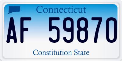 CT license plate AF59870