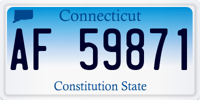 CT license plate AF59871