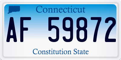 CT license plate AF59872