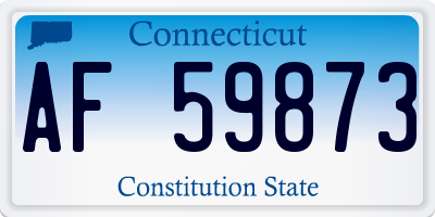 CT license plate AF59873