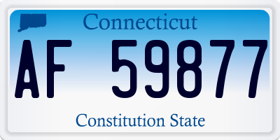 CT license plate AF59877