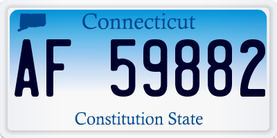 CT license plate AF59882
