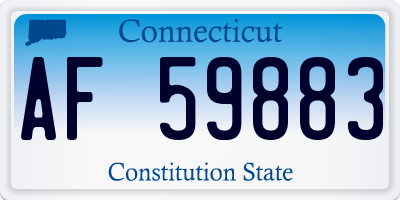 CT license plate AF59883