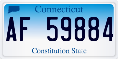 CT license plate AF59884