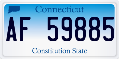 CT license plate AF59885