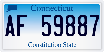 CT license plate AF59887