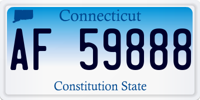 CT license plate AF59888