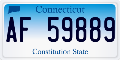 CT license plate AF59889