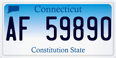 CT license plate AF59890