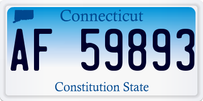 CT license plate AF59893