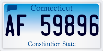 CT license plate AF59896