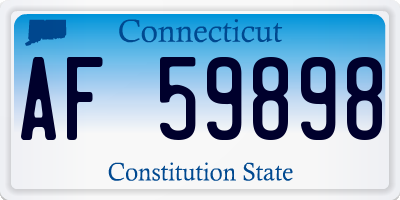 CT license plate AF59898