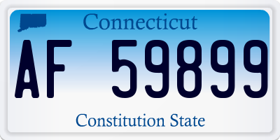 CT license plate AF59899