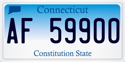 CT license plate AF59900