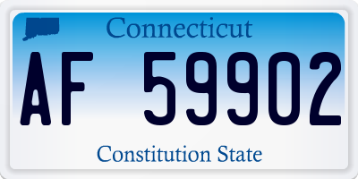 CT license plate AF59902