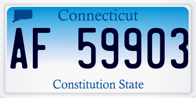 CT license plate AF59903